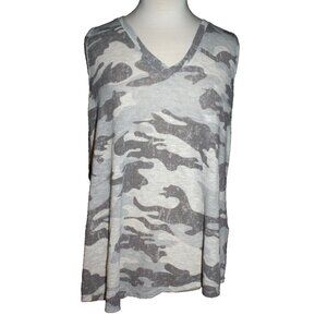 Jupee Women's Tank Top Shirt Size Large Gray Grey Camo Stretch NEW NWT